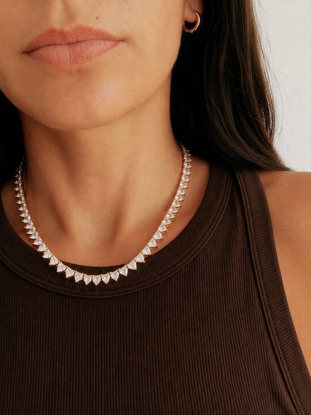 Heart Crystal Tennis Necklace